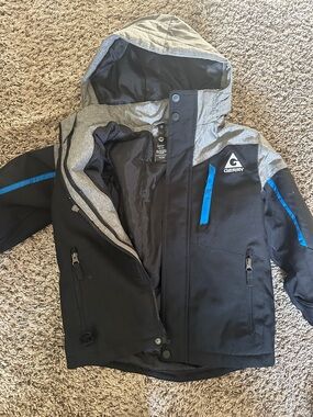 Gerry Weber Kids Black, Gray & Blue Hooded Puffer Jacket